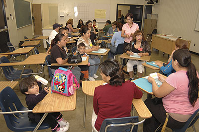 Parents in classroom