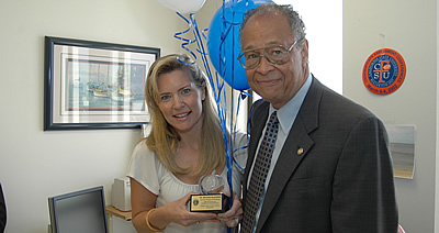 Melinda Blackman and President Milton A. Gordon