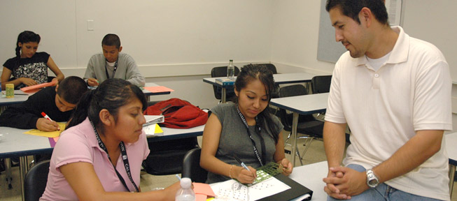 Upward Bound students in classroom