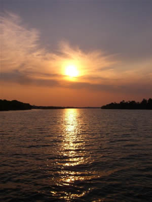 Sunset over Victoria Falls