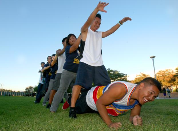 Students practice for the upcoming Friendship Games.