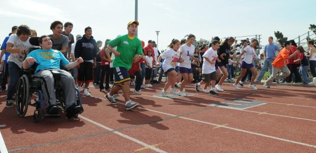 Special Games competitors begin race.