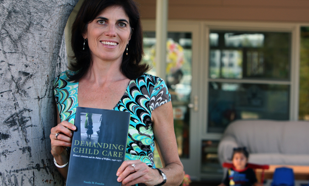 Natalie Fousekis with her first book