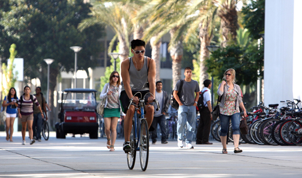 students on campus