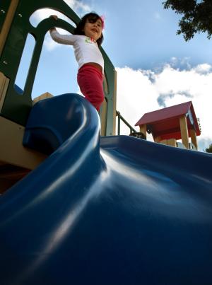 Alondra on slide