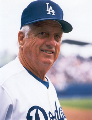 Los Angeles Dodgers’ Tommy Lasorda in uniform