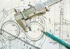 Blue prints and measuring tools