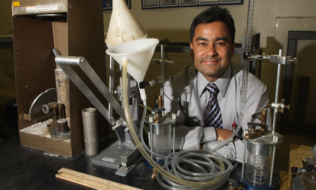 Binod Tiwari in his lab.