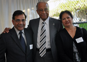 Dr. and Mrs. Pinaki Chakrabarti with President Milton A. Gordon.