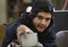 student working on a sculpture