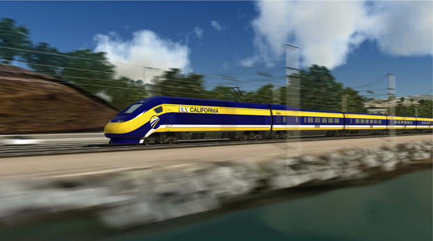 conceptual image of a high-speed rail system.