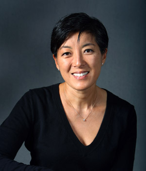 Asian woman with short black hair