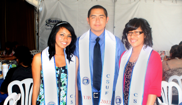 Three high school seniors, all from Upward Bound, that are headed to college.