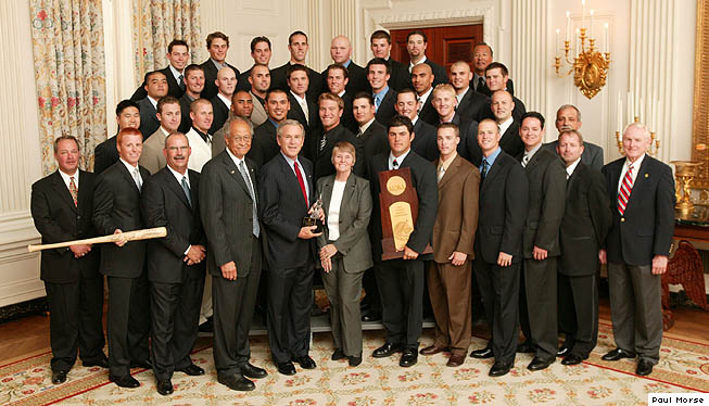 President Bush and the Titan baseball team