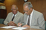 Dr. Orlando Taylor and CSUF President Milton A. Gordon