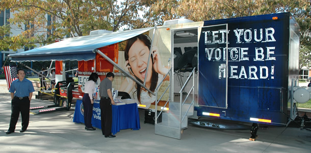 Orange County Early Voting Mobile provides services to the campus community.