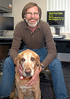 Jeff Senge and his guide dog, Hobbit 