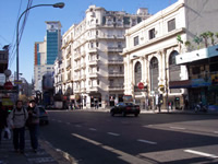 Street view of Buenos Aires highlighting building architecture