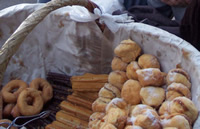 A basket full of pastries and sweets