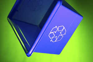 A recycling bin