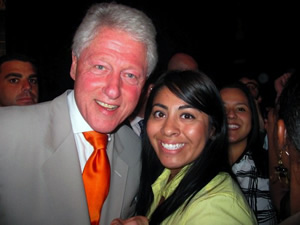Cindia Velasco with Presdient Bill Clinton