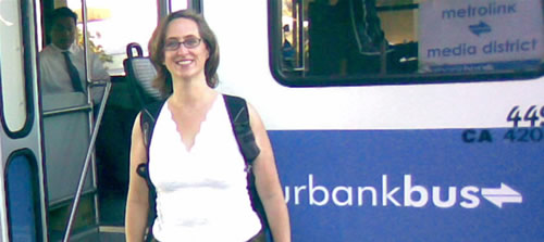 Sheila Faris-Penn with the bus