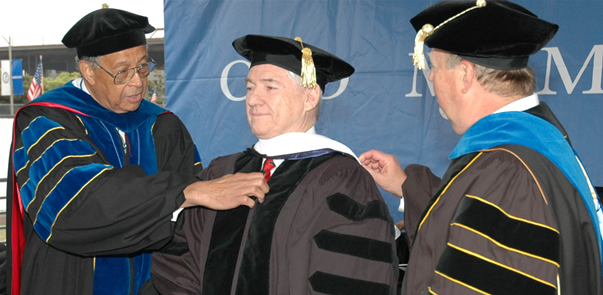 Dan Black with President Milton Gordon and Professor Steve Murray