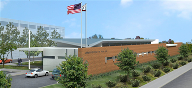 Rendering of new building for university police