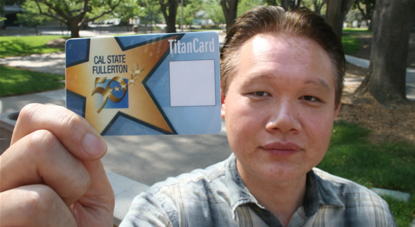 New Titan Card held by IT's Larry Wong