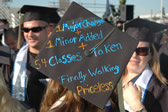 A decorated cap: 1 major change + 1 minor added + 54 classes taken: Finally walking: Priceless