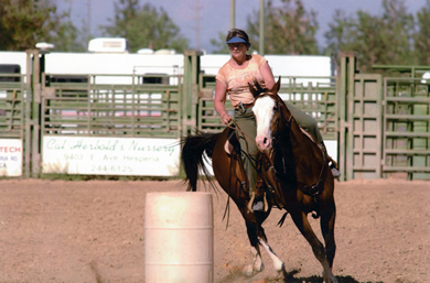 Mimi Lawson on Horseback