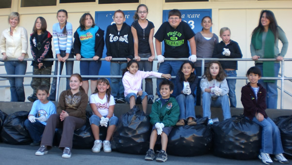 Dr. Jennifer Ponder and students from Fred Ekstrand Elementary school in San Dimas