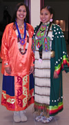 Two female dancers from the spring Powwow event.