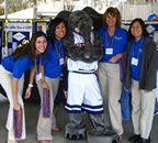 CSUF Welcome Day staff pose with Tuffy