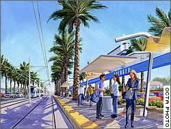 Artist rendition of CenterLine light rail system