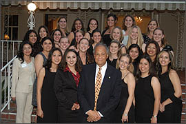 CSUF President Milton A. Gordon and members of The Blended Teacher Education Program
