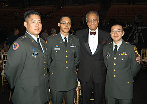 President Gordon and ROTC cadets