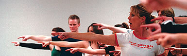 Kym Andrews working with the dancers