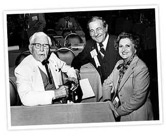 Colonel Harland Sanders and Carl and Margaret Karcher